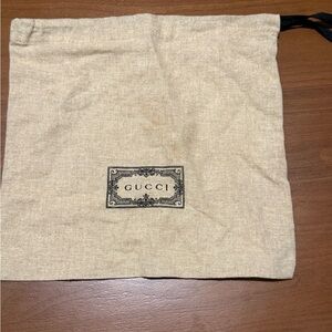 Gucci Beige Fabric Dust Bag with Black Logo